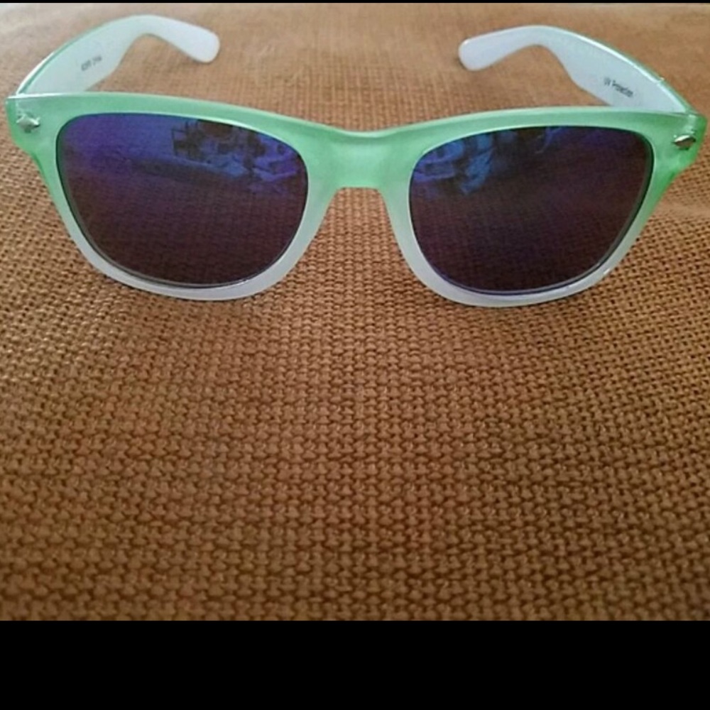 Green framed sunglasses
